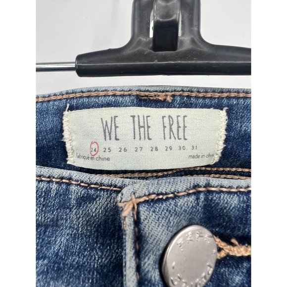 We the Free Women's Low Tide Bell Bottom Blue Flared Denim Jeans Size 24 - Picture 4 of 6